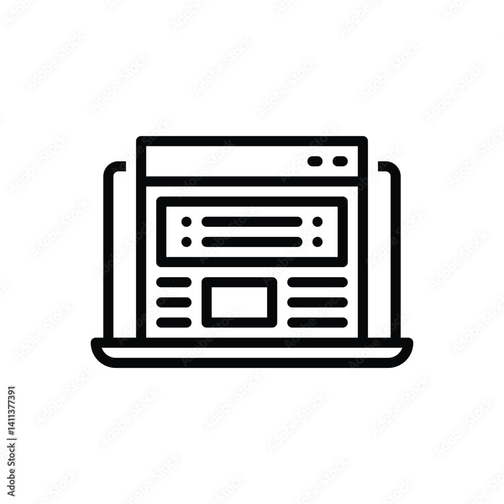 Black line icon for web banner