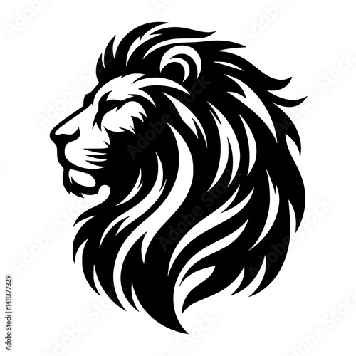 Wallpaper Mural Lion Head Bold Graphic Silhouette Design Torontodigital.ca