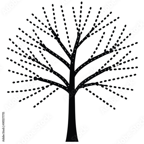 Tree Made of Dashed Lines