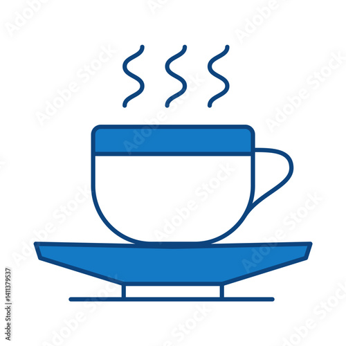 Coffee Blue Line Icon. Startup, Success, Growth Editable Stroke Vector Illustration