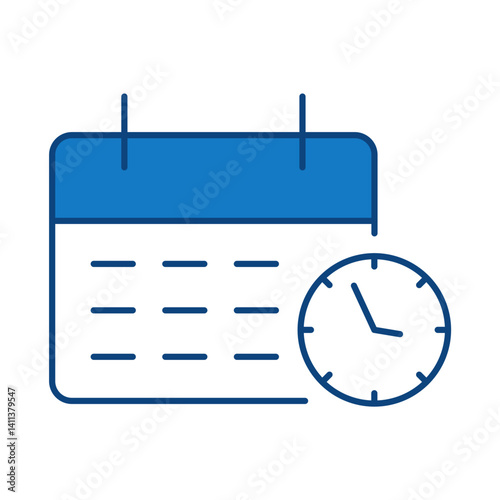 Deadline Blue Line Icon. Startup, Success, Growth Editable Stroke Vector Illustration