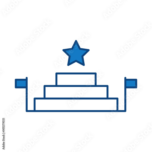 Award Blue Line Icon. Startup, Success, Growth Editable Stroke Vector Illustration