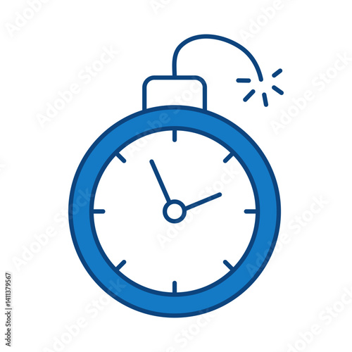 Deadline Blue Line Icon. Startup, Success, Growth Editable Stroke Vector Illustration