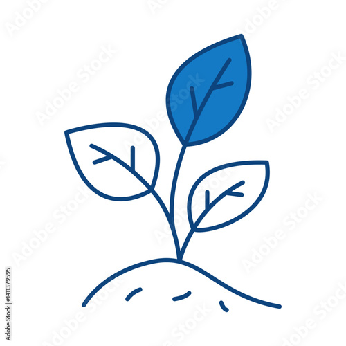 Growth Blue Line Icon. Startup, Success, Growth Editable Stroke Vector Illustration
