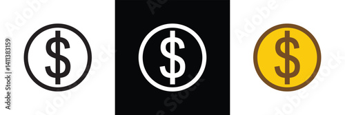 Dollar sign icon. money bag icon. dollar bag symbol. e commerce icon. dollar bag icon for app, ui and website. vector illustration in eps 10.
