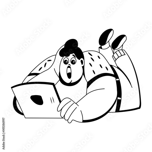 A glyph illustration of surprised character 