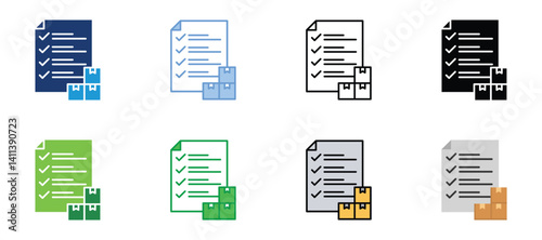 Inventory Icons Set Vector Multiple Style Collection