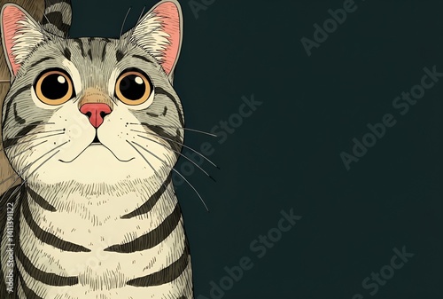 black cat with white background