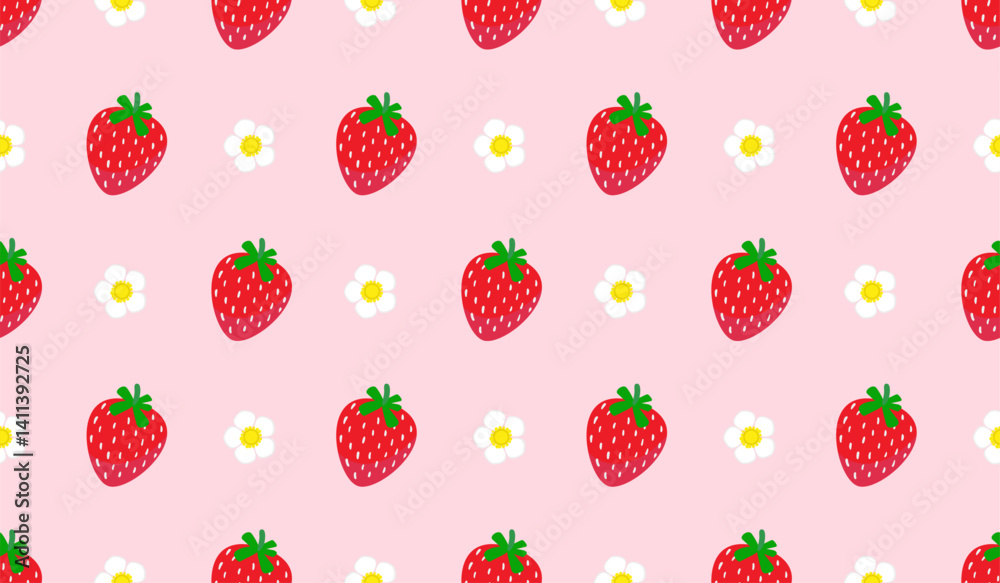 Seamless pattern with cute strawberry. Seamless pattern with cute strawberry.