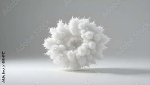 Isolated against a white background are plush dumbbells.  3D design component