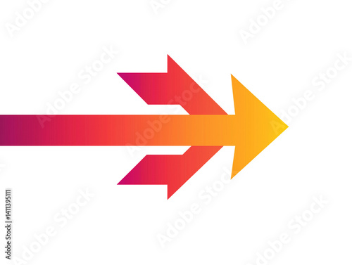 Free Download Geometric arrow design, vibrant colors, red and yellow gradient, abstract shapes, minimalist composition, sharp edges, dynamic movement,  PNG file isolated on transparent background
 - GFXLoad