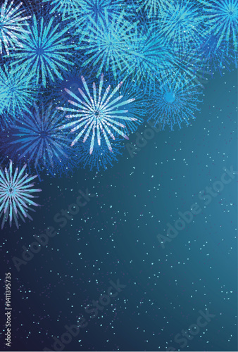 花火　暑中見舞い　和柄　背景