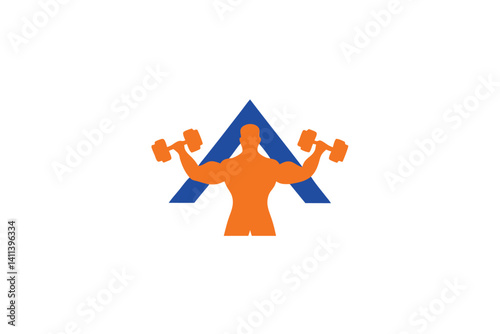 Fitness Healthcare Zim Icon Design a man Like best body icon Creative And Unique style Adobe Illustrator Artwork
