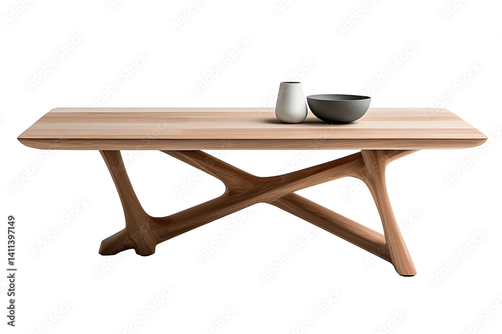 Fototapeta premium Elegant wooden table with minimalist design