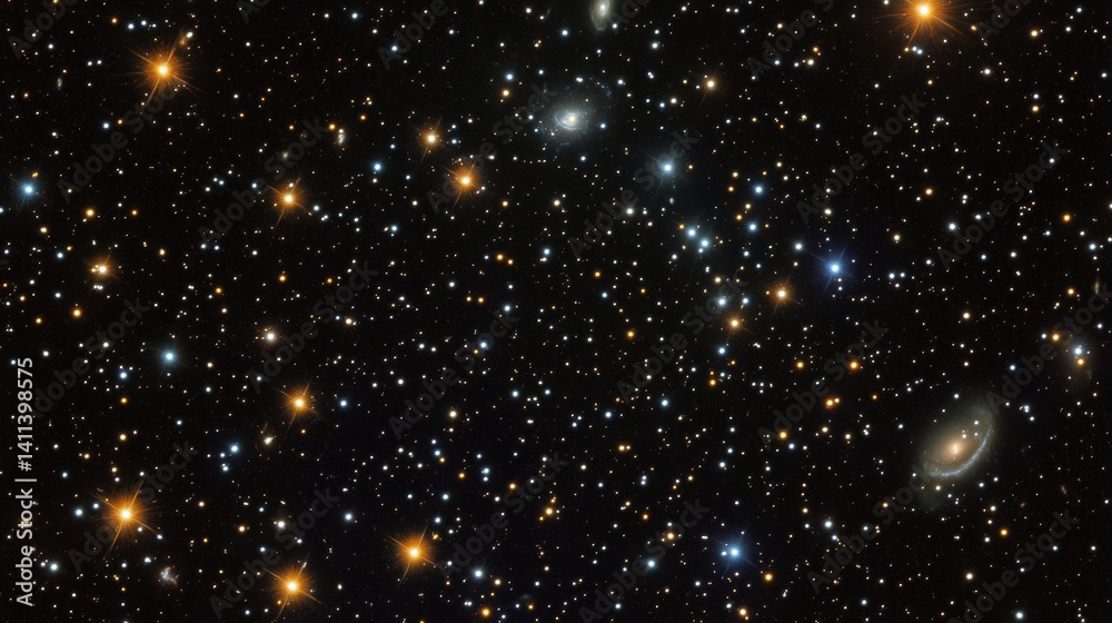 Obraz premium Vast expanse of the universe filled with countless stars and distant galaxies.