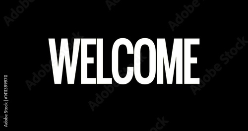animated welcome with retro effect, 4k video