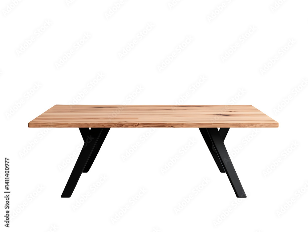 Minimalist wooden dining table with metal legs Minimalist wooden dining table with metal legs