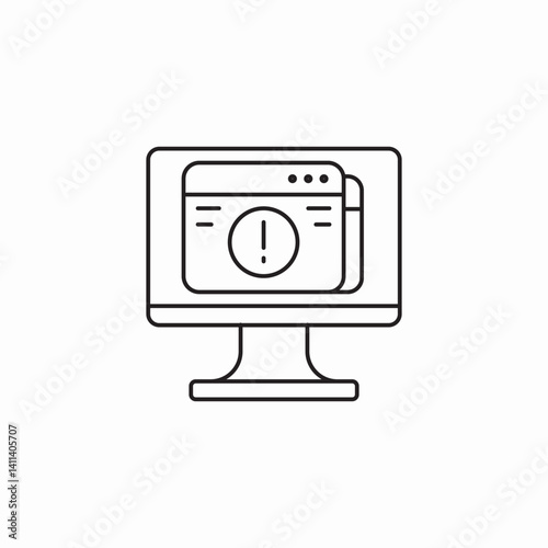 computer error message icon sign vector