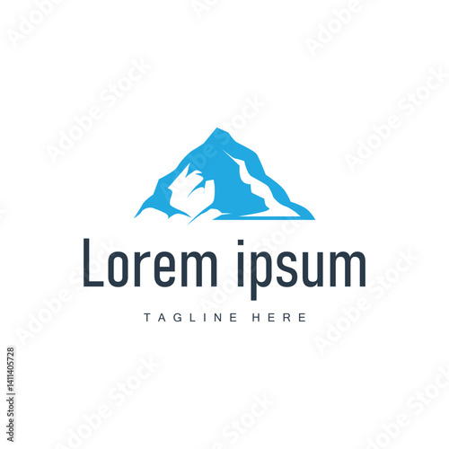 icebreg logo design antarctic iceberg concept with a simple minimalist concept of natural scenery with natural mountain symbols