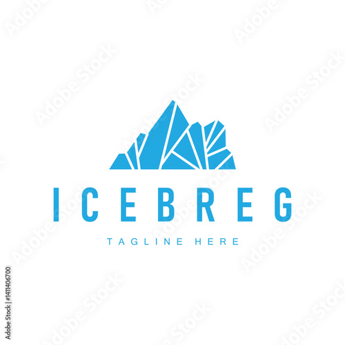 icebreg logo design antarctic iceberg concept with a simple minimalist concept of natural scenery with natural mountain symbols