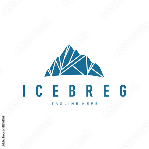icebreg logo design antarctic iceberg concept with a simple minimalist concept of natural scenery with natural mountain symbols