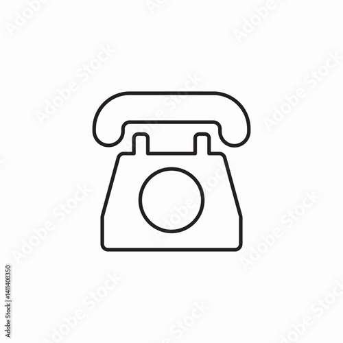 rotary phone icon sign vector