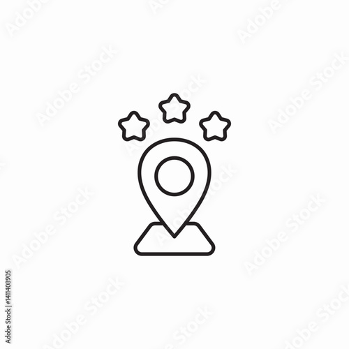 starred location icon sign vector