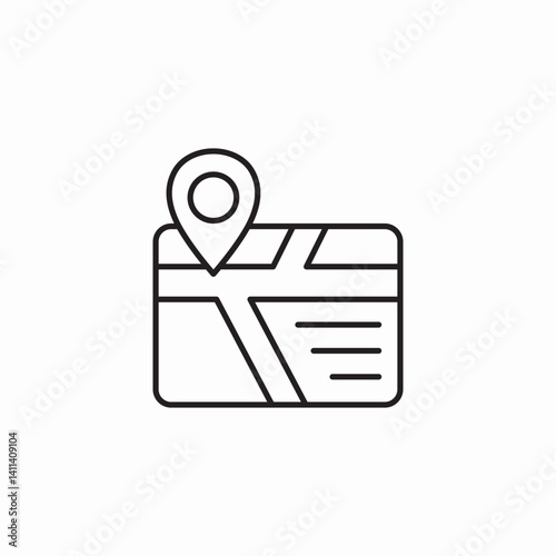 street map pin icon sign vector