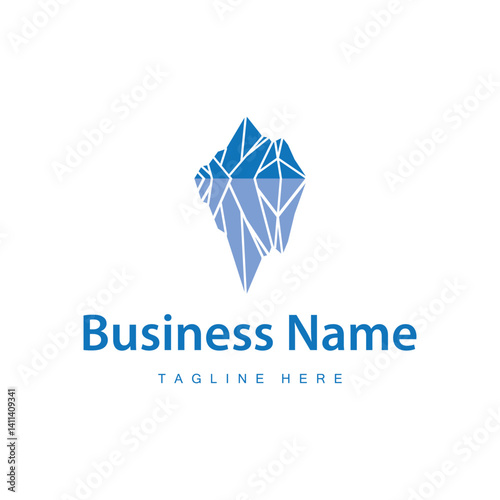 icebreg logo design antarctic iceberg concept with a simple minimalist concept of natural scenery with natural mountain symbols