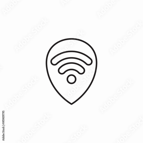 wifi location icon sign vector