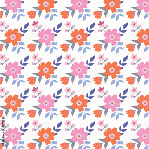 水彩　花柄　パターン