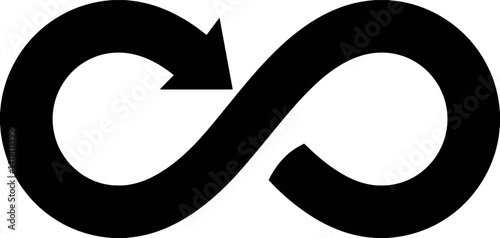 Circular Economy Loop Arrow Icon Black Vector Sustainable Cycle Symbol