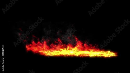 realistic fire 3D render of flame thrower for movie or game 4K. Dragon fire breath render for video high resolution
