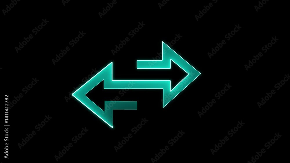 abstract glowing neon arrow icon animation on black background. hd motion graphics video. abstract glowing neon arrow icon animation on black background. hd motion graphics video.