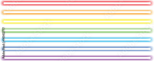 set of vector neon lines, abstract colorful rainbow underlines collection	