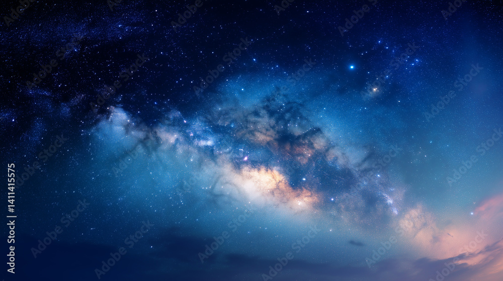 Fototapeta premium Majestic Milky Way Galaxy Under a Starry Night Sky
