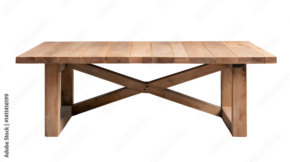 Rustic wooden dining table with sturdy metal frame Rustic wooden dining table with sturdy metal frame