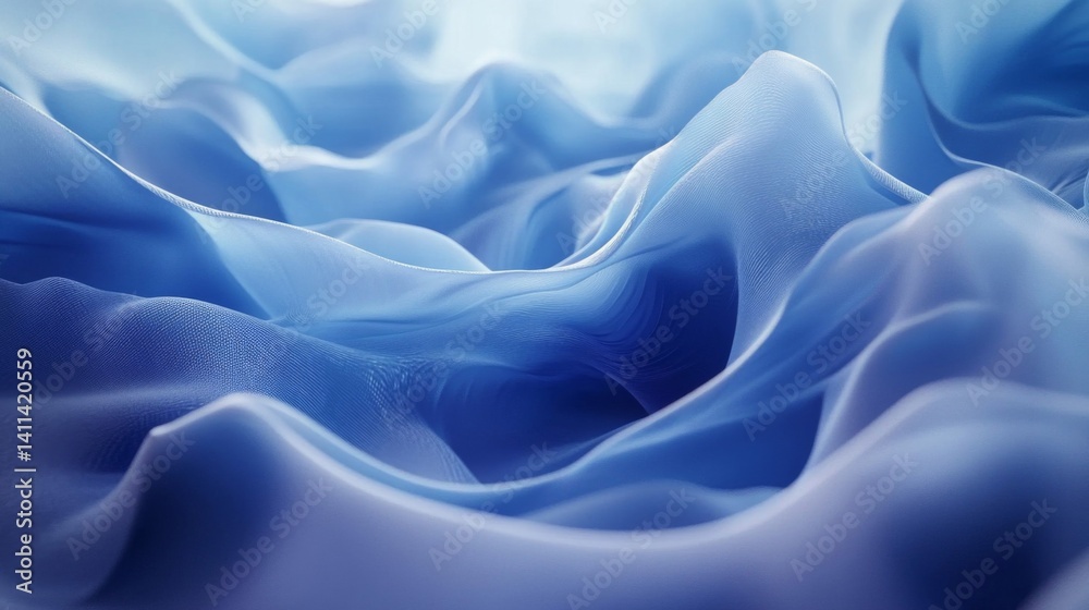 Obraz premium Blue Fabric Drape: Soft, Flowing Texture