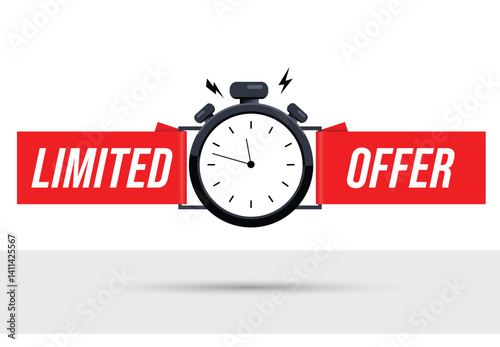 Limited offer icon with alarm clock vector illustration
