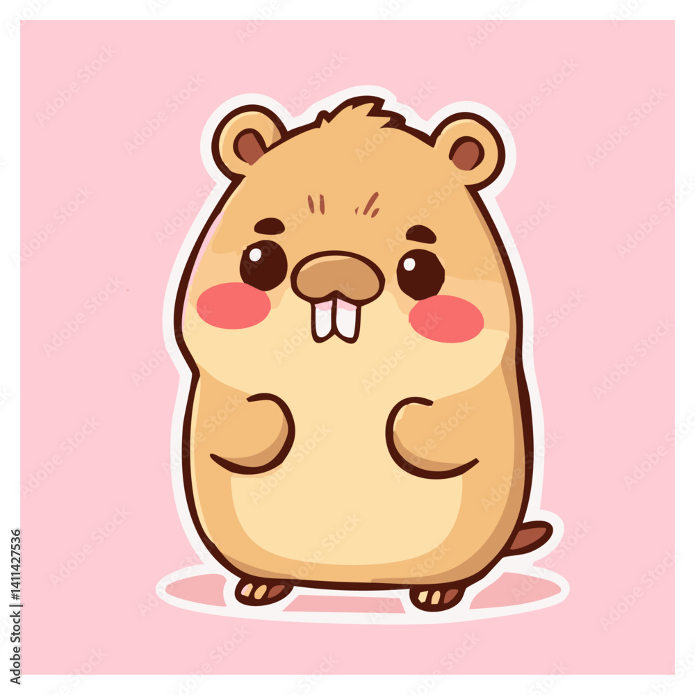 A cute cartoon hamster illustration A cute cartoon hamster illustration