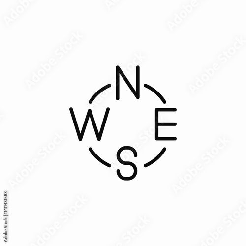 cardinal directions icon sign vector