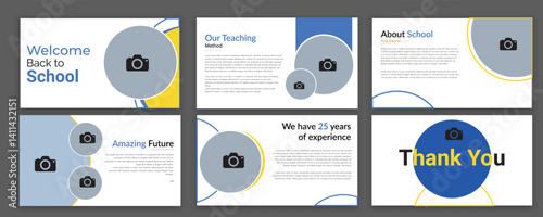 Education PowerPoint presentation slides template design. Use for modern keynote presentation background, brochure design, website slider template