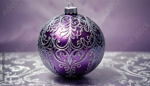 Wallpaper Mural Purple christmas ball isolated on white background Torontodigital.ca