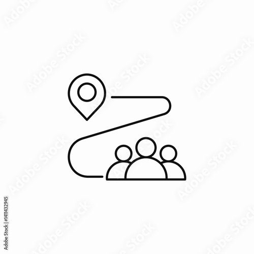 group route icon sign vector