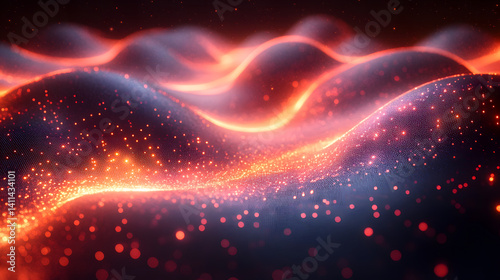 Glowing energy waves abstract background digital art