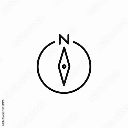 north compass icon sign vector