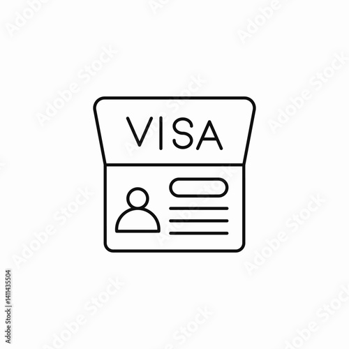 visa document icon sign vector