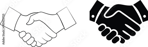 Handshake Icon Set: Business and Partnership Symbol