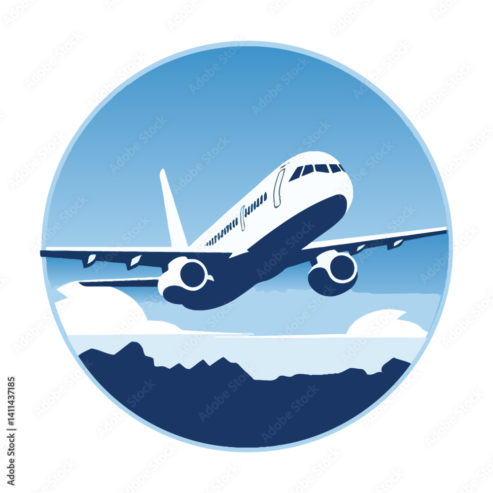 Fototapeta premium Airplane vector art graphic illustration