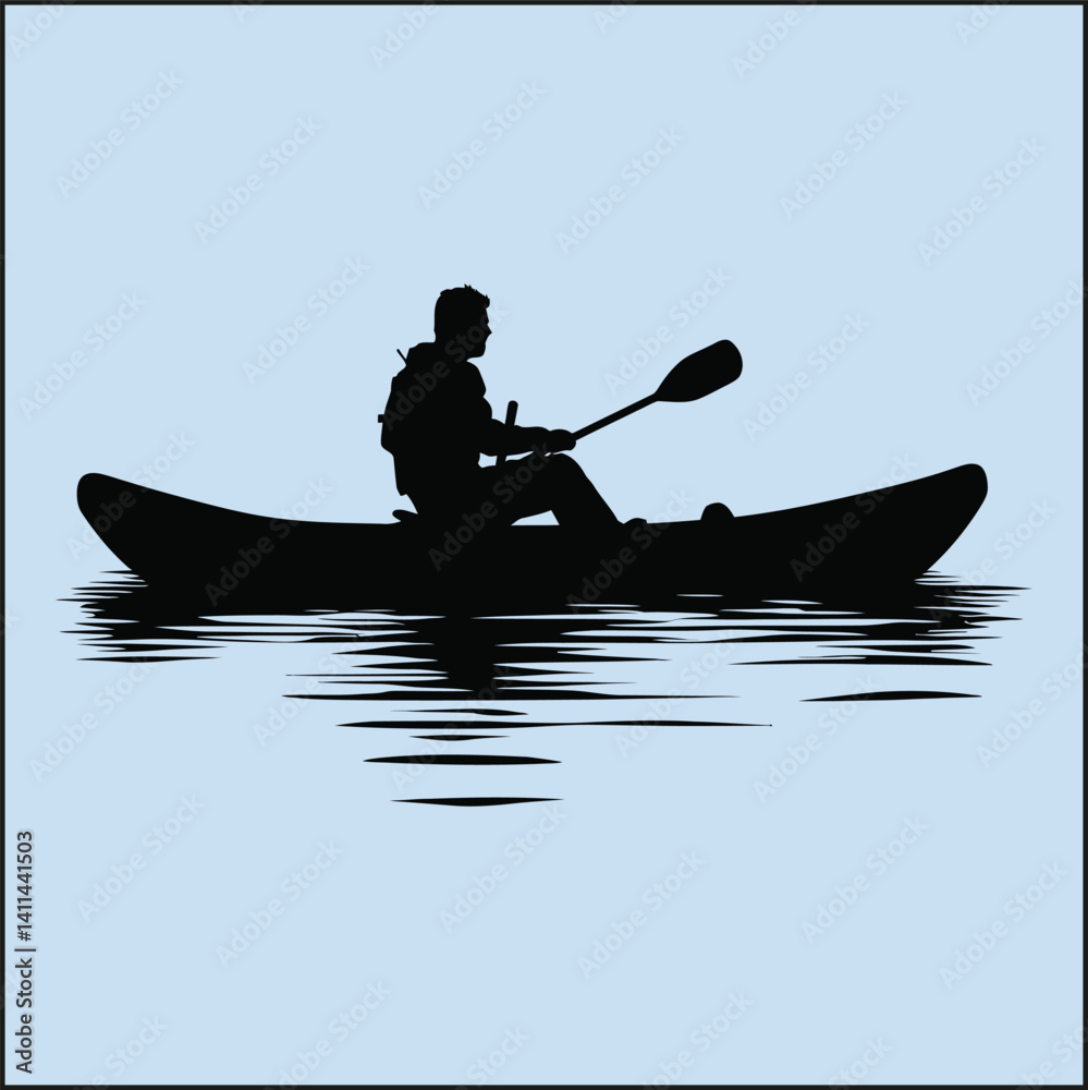 Silhouette of a Canoeing Coffee, Nature Silhouette of a Canoeing Coffee, Nature